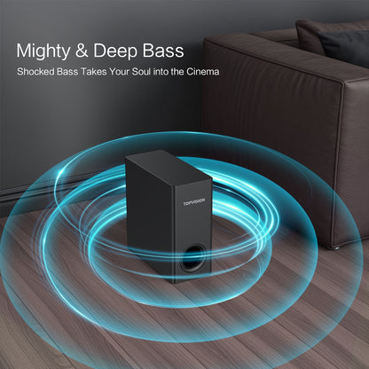 TOPVISION Sound Bar, 2.1ch Dolby Atmos Soundbars for TV, 150W 3D Sound System Speaker with Bluetooth 5.3/HDMI/Aux/Opt/USB Connection