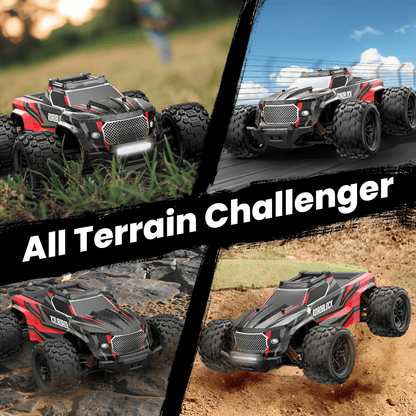 AUOSHI High Speed Remote Control Car with LED Lights, 52+ KM/H, 4WD Offroad Monster Truck for Adults & Kids, 1/14 Hobby RC Car Vehicle, 2 Battery Toy Gift for Boy