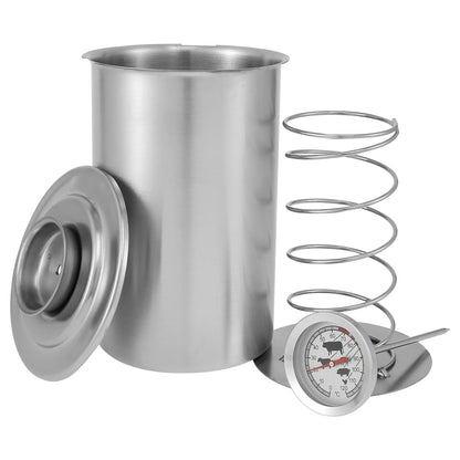 Pcapzz Ham Maker Stainless Steel Meat Press Cooker Large Capacity Ham Press Maker Round Shape Deli Meat Press Mold for Healthy Homemade Ham with Thermometer for Meat Pork Poultry