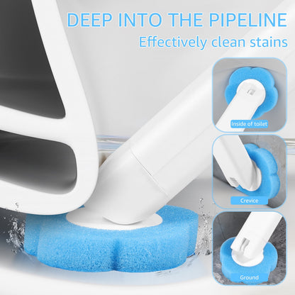 Tysrjsv Toilet Cleaning Kit ToiletWand with 24pcs Toilet Refills Extended Handle Disposable Toilet Brush Replacement Head Wall Mounted Toilet Bowl Cleaner 360° Deep Cleaning Hygienic for Bathroom
