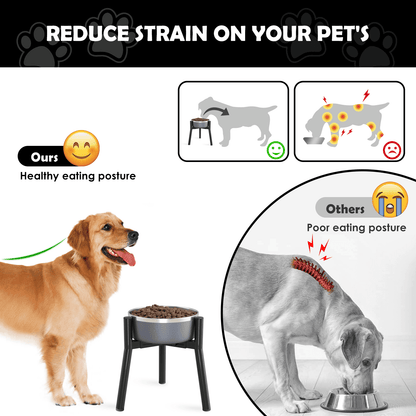Raised Dog Bowl Stand for Large Dogs 11" Height Adjustable Width 7-10.6" Single Tall Elevated Dog Bowls Stand, Food & Water Feeder Bowl Holder for Large Breeds(Bowl Not Included)