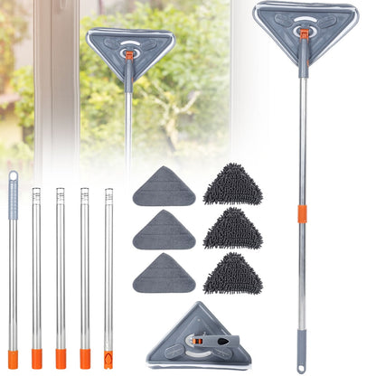 Lieonvis Wall Cleaner Mop with Long Handle,Baseboard Cleaner ,with Extension Pole 25 to 85,6 Replacement Pads