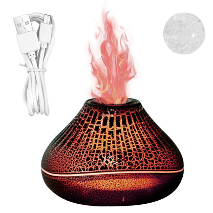 Toorise Aromatherapy Machine Volcano Diffuser Simulated Flame Seven Color Crack Flame Essential Oil Diffusers 160ml Capacity Flame Aroma Diffuser Quiet Aromatherapy Diffuser Waterless Auto Off