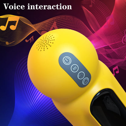 LETHIME Male Masturbator Cup Sex Toys with 10 Vibrating & 4 Sucking & Voice Function & Heating Modes LED Stroker Adult Toy for Men Self-Pleasure Masturbation