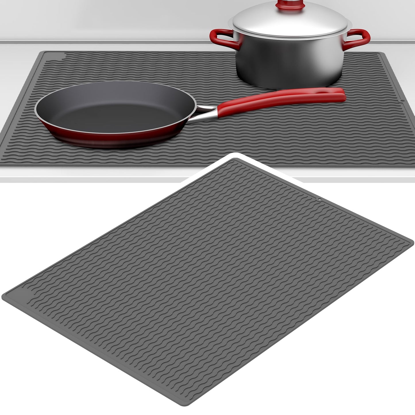 Jetcloudlive Stove Top Covers for Electric Stove,28 x 20 Silicone Heat Resistant Glass Cooktop Cover,Ceramic Stove Protector,Flat RV Range Stovetop Protector Pad,Dish Drying Mat for Kitchen
