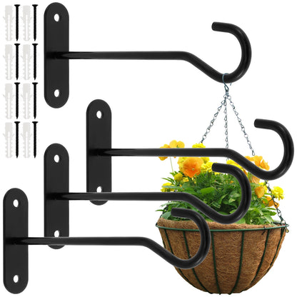 Txkrhwa 6 Inch Plant Hanger, Wall Plant Hook Supports up to 22lbs Iron Plant Hanging Hooks, Flower Basket Hooks Hanging Plant Bracket for Bird Feeders Planters Lanterns Wind Chimes Home Decor