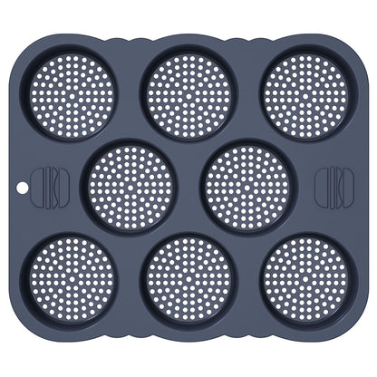 Jetcloudlive Hamburger Bun Mold,Non Stick Silicone Hamburger Bun Pan,8/12 Cavity Perforated Silicone Burger Bun Pan for Gluten Free Hamburger Buns,Mesh Hamburger Bread Mold