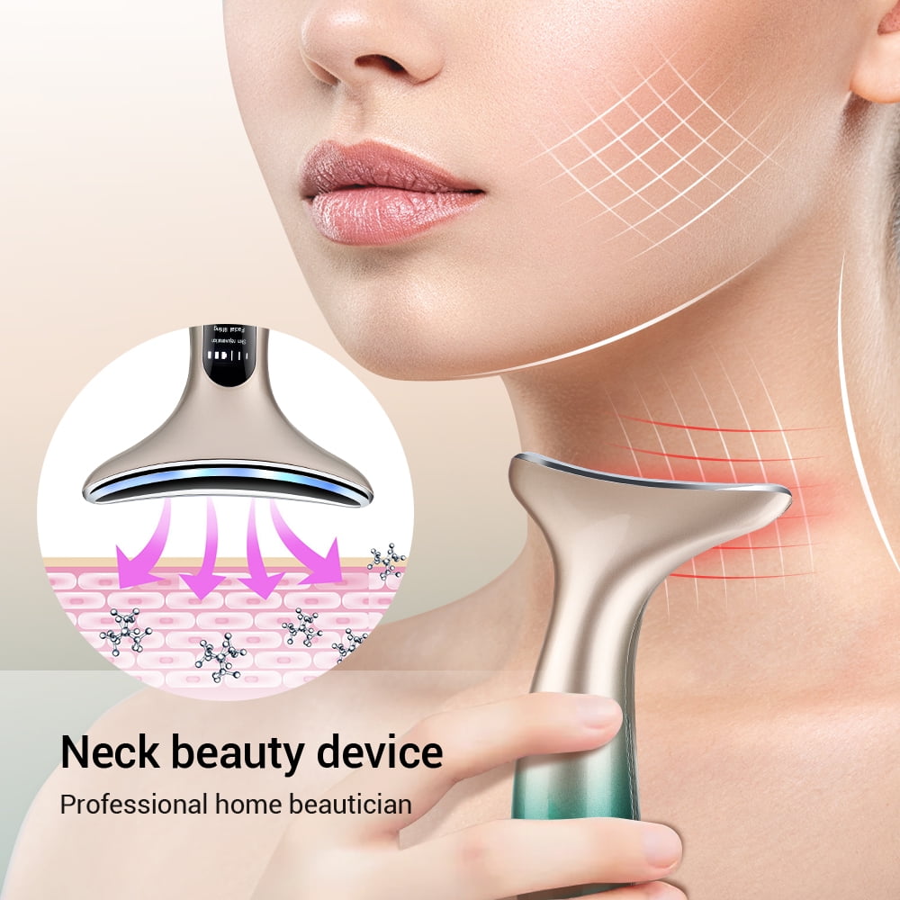 Facial Neck Massager for Skin Care Electric Face Neck Lifting Massager with 45â Heat & 3 Massage Modes for Facial Massager