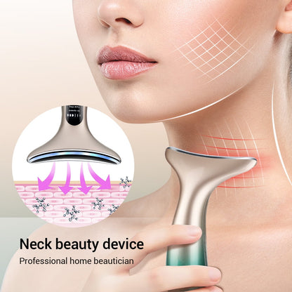 Facial Neck Massager for Skin Care Electric Face Neck Lifting Massager with 45â Heat & 3 Massage Modes for Facial Massager