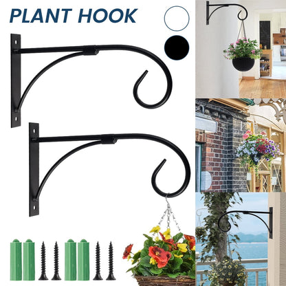 Nyidpsz 2Pcs Hanging Basket Hook Metal Plant Hanger Brackets Heavy Duty Bird Feeder Hanger for Indoor Outdoor Decor,10.53inch