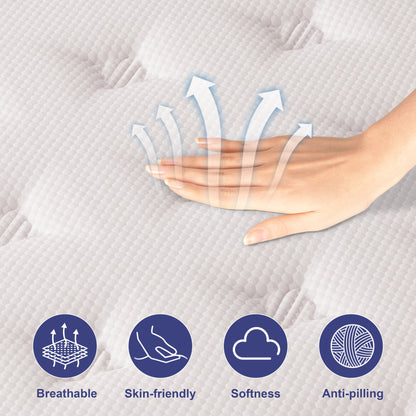 Vantovis Queen Size Mattress in a Box,12 inch Hybrid of Memory Foam and Spring ,Medium Comfort Adult