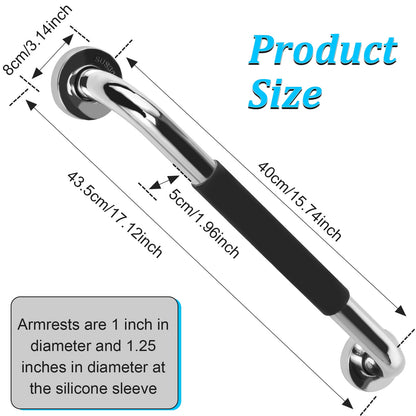 Txkrhwa 16 Inch Shower Grab Bars, Anti Slip Rubber Grip, Stainless Steel Bath Grab Bar, Bathroom Balance Bar, Wall Mount Safety Handrail Support, Handicap Injury Elderly Assist Handle