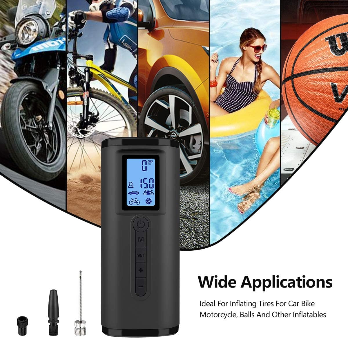 Tire Inflator Portable Air Compressor,150PSI Cordless Car Tire Air Pump