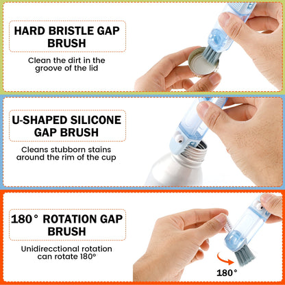 Txkrhwa 3 Pack Multifunction Silicone Cup Lid Gap Cleaner, 4-in-1 Bottle Gap Cleaning Brush Set, Cup Cover Cleaning Brush Kits, Home Kitchen Crevice Cleaning Tools