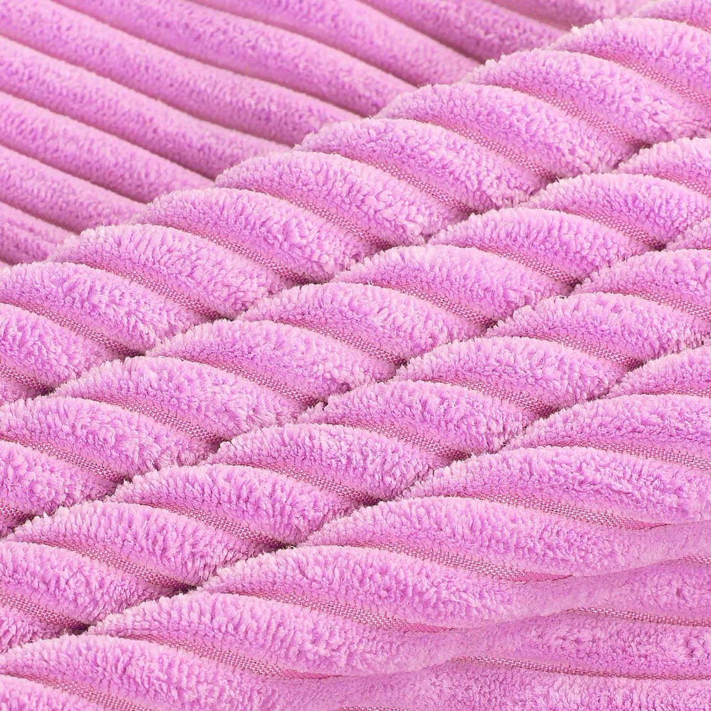 Pack of 2 Soft Corduroy Velvet Pillow Covers, 18x18 Inch Striped Square Boho Throw Pillowcases, Modern Farmhouse Home Decor for Sofa Living Room Couch Bed, Pink