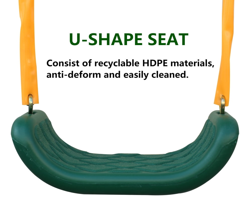 5-In-1 Swing Sets for Backyard, 700 LBS Outdoor Swing Set with 2 Swing Seat, 1 Glider, 1 Slide & 1 See-Saw, Heavy-Duty A-Frame Metal Swing Set for Playground/Park/Backyard