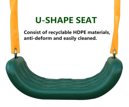 5-In-1 Swing Sets for Backyard, 700 LBS Outdoor Swing Set with 2 Swing Seat, 1 Glider, 1 Slide & 1 See-Saw, Heavy-Duty A-Frame Metal Swing Set for Playground/Park/Backyard