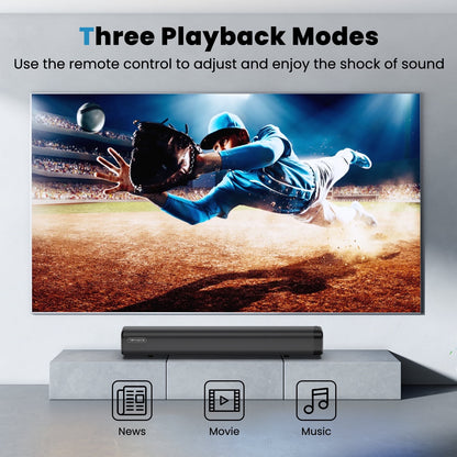TOPVISION 80W Sound Bar for TV, 2.1Ch Sound bar with subwoofer, Stereo Surround Sound System for tv, HDMI/Bluetooth 5.2/USB/AUX/Optical/Remote Control Home Theater Audio, SL02