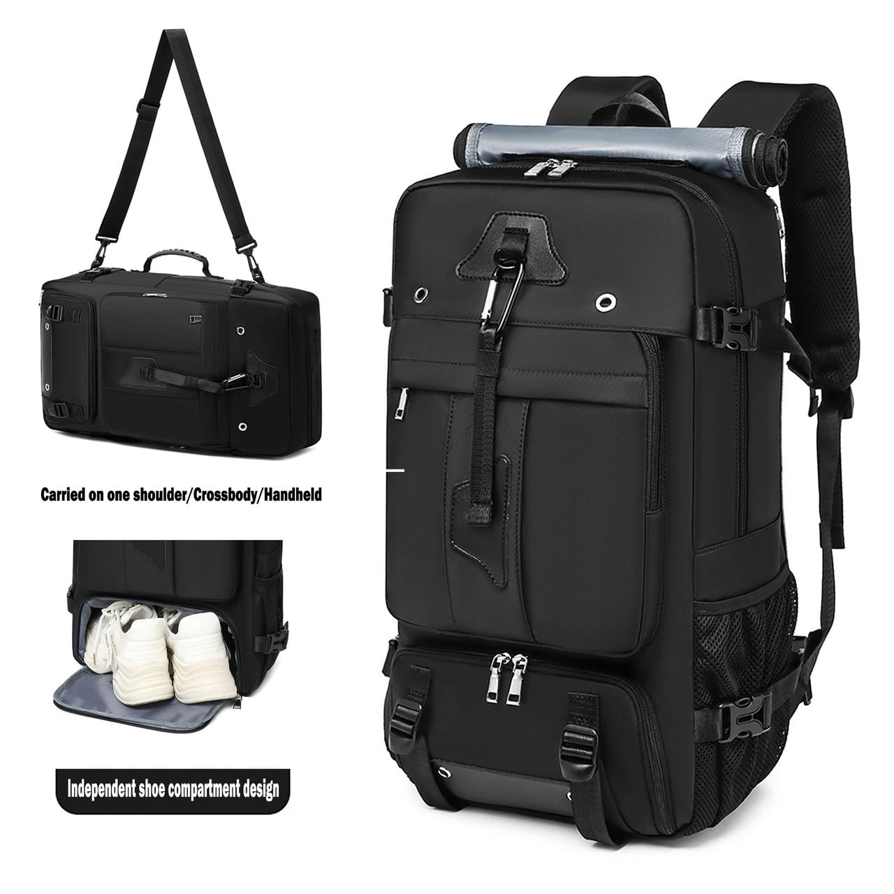 Travel Backpack 50L New Premium - Unisex Extra Large Laptop Backpack for Hiking, Climbing & Business Trips, Waterproof, Black