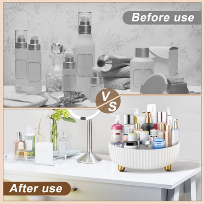 Wekvgz Makeup Perfume Organizer Large Capacity Lazy Susan Turntable Reusable 360 Rotating Condiment Holder Non-slip Lazy Susan Storage Organizer Round Rotating Spice Racks 22 X 22 X 7.5cm