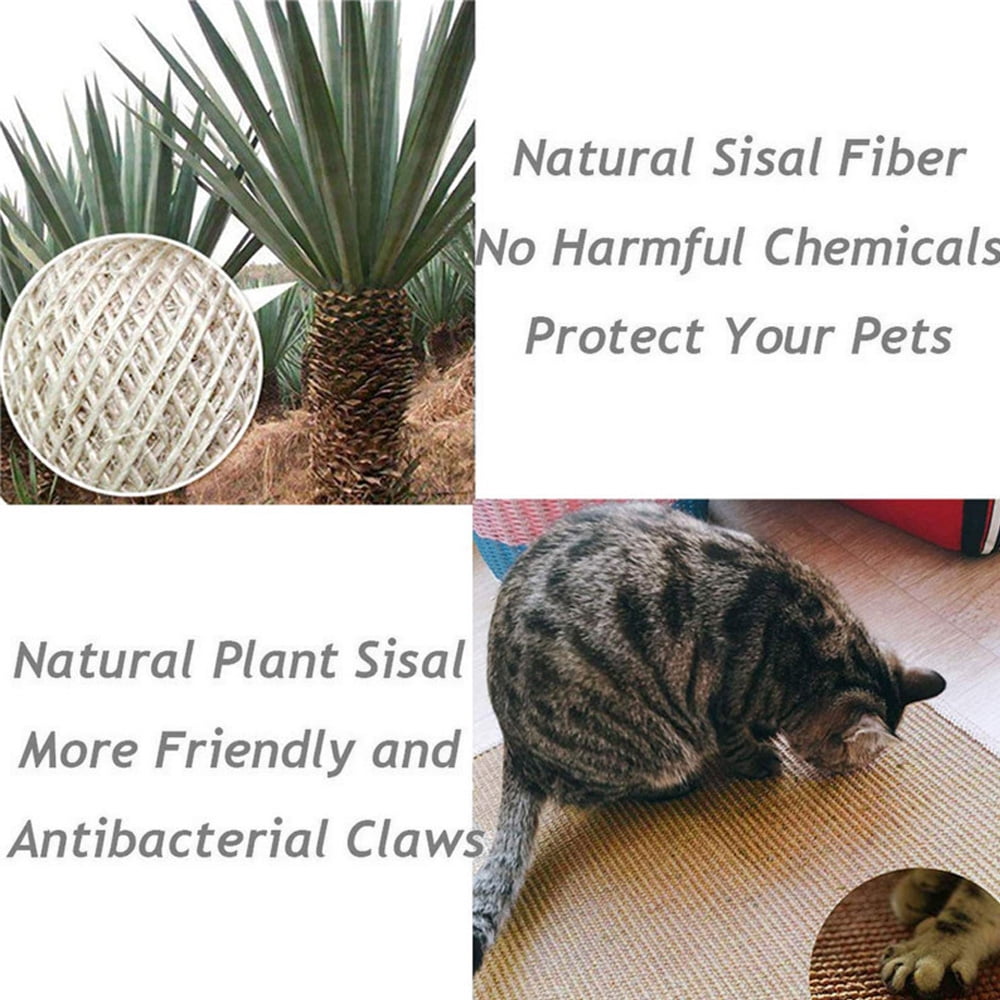 Rzvnmko Cat Scratching Mat, Tough Natural Sisal Scratching Pad, Anti-Slip Cat Scratch Rug Sleeping Carpet, Superior Cat Claws Care Toy for Cat Grinding Claws and Protecting