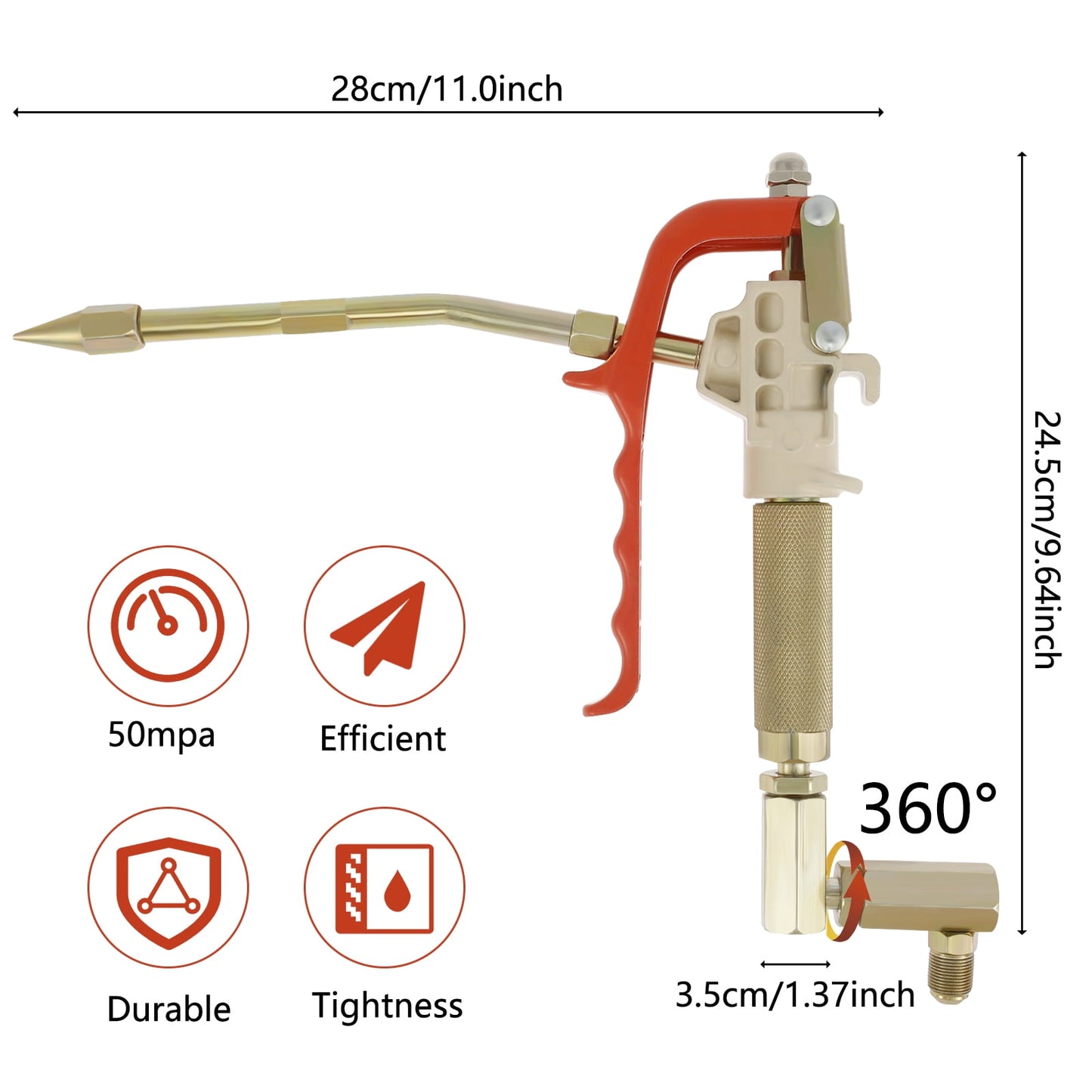 Txkrhwa Grease Control Handle Valve, High Pressure Grease Control Valve with 360 Degree Swivel, Efficient Sealing Control Handle Valve for Grease Pipe Greasing Tasks