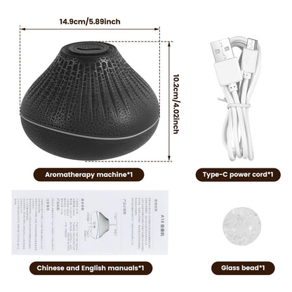 Toorise Aromatherapy Machine Volcano Diffuser Simulated Flame Seven Color Crack Flame Essential Oil Diffusers 160ml Capacity Flame Aroma Diffuser Quiet Aromatherapy Diffuser Waterless Auto Off