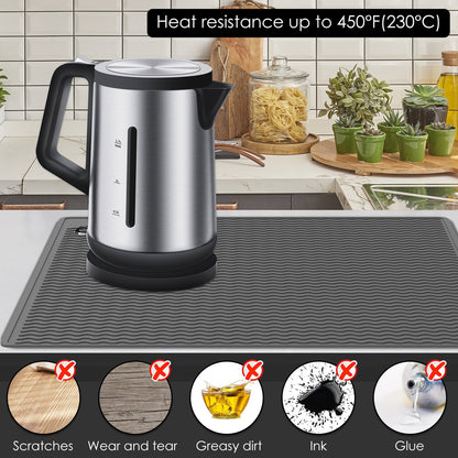 Jetcloudlive Stove Top Covers for Electric Stove,28 x 20 Silicone Heat Resistant Glass Cooktop Cover,Ceramic Stove Protector,Flat RV Range Stovetop Protector Pad,Dish Drying Mat for Kitchen