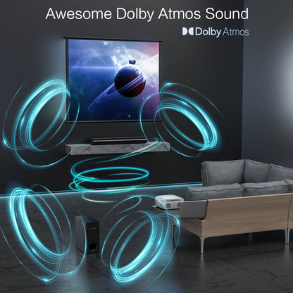 TOPVISION Sound Bar, 2.1ch Dolby Atmos Soundbars for TV, 150W 3D Sound System Speaker with Bluetooth 5.3/HDMI/Aux/Opt/USB Connection