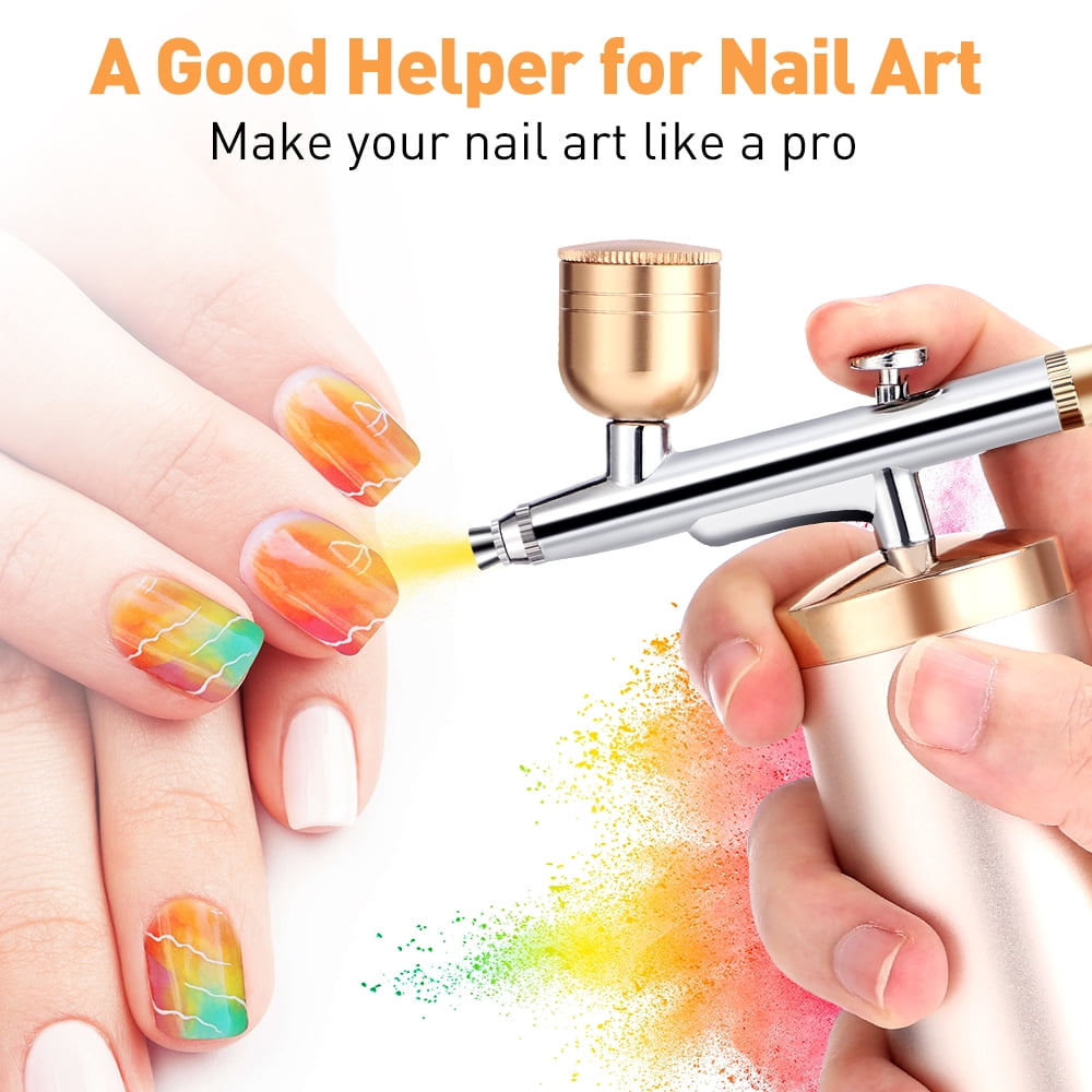 Upgraded Airbrush Kit with Air Compressor - 30PSI Rechargeable Cordless Handheld Airbrush Gun Air Brush Set with 0.3mm Nozzle and Cleaning Brush Set for Nail Art, Makeup, Tattoo, Painting, Cake Decor