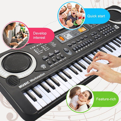 BUTORY 61 Keys Keyboard Piano, Electronic Digital Piano with Built-In Speaker Microphone,Portable Keyboard Gift Teaching for Beginners Children Musical Instrument