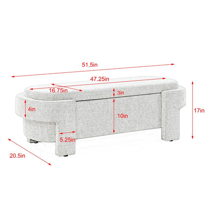 End of Bed Storage Bench, Upholstered Entryway Bed Bench with Sturdy Legs, Modern Indoor Accent Bench Foot of Bed Storage Ottoman Bench for Living Room, Bedroom, Hallway, Beige