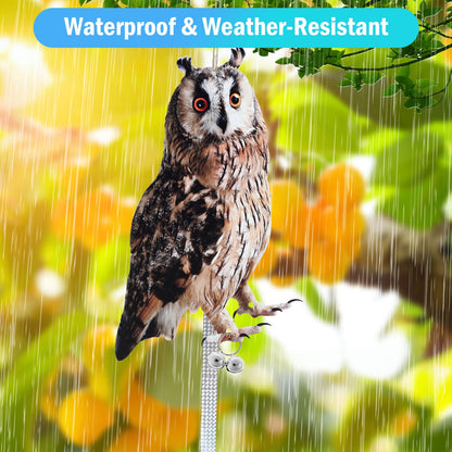 Pluokvzr Owl to Keep Birds Away Bird Scarers Fake Owl Bird Reflective Devices to Keep Birds Away from Window Garden Farm,3 Pack