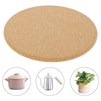 Pluokvzr 3-Pack Cork Trivet Set Round Corkboard Placemats Kitchen Hot Pads for Hot Pots Pans and Kettles 7.5 x 7.5 x 0.4 Inches