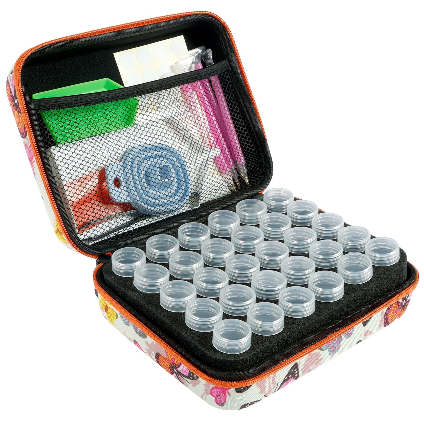 Diamond Art Storage Box 60/30 Slots Beads Storage Box Shockproof Diamond Storage Case Portable Lightweight Diamond Art Storage Containers with Diamond Art Accessories and Tools Kit for DIY Art Craft