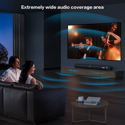 TOPVISION 2.2ch Soundbar with Subwoofer, 100W Home Theater System, 4 Drivers & 3 EQ Mode, 2 in 1 Detachable Design Sound Bar for TV, Wired/Wireless Connectivity HDMI-ARC/Optical/USB/AUX, SD03