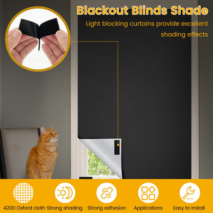 Pcapzz 118x57In Blackout Curtains Blackout Shade DIY Window Blinds No Drill Window Shades Privacy Protection Blackout Blinds with Adhesive Tapes for Nursery Dorm Room Home Windows
