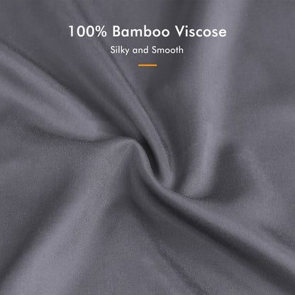 SORMAG Bamboo Cooling Pillowcases Queen Pillow Cases Set of 2 Pack,Dark Grey 20x30 inches