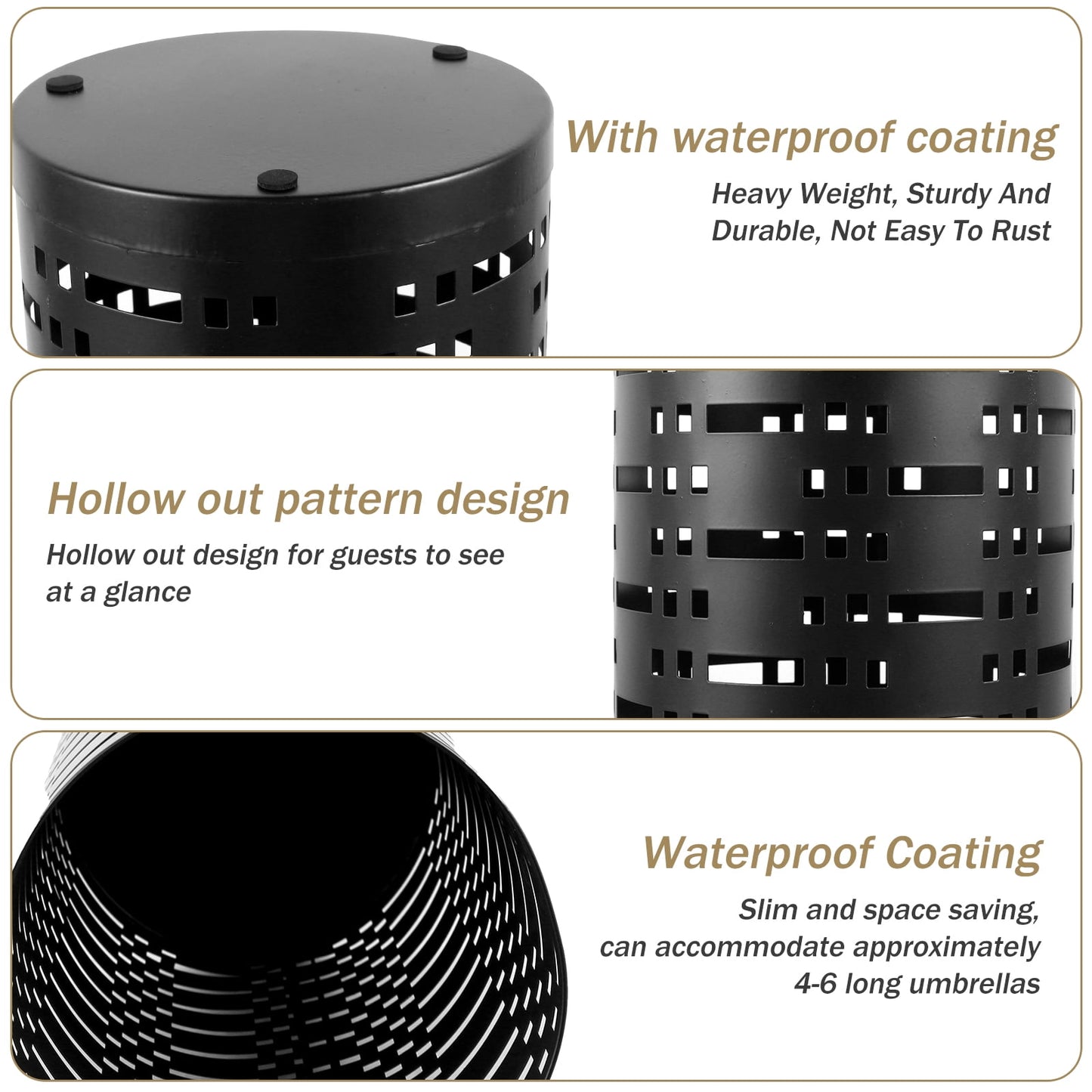 Qenwkxz Umbrella Stand Rack, Round Metal Umbrella Holder for Entryway, Freestanding Umbrella Storage Rack, for Canes Walking Sticks for Indoor Home Office