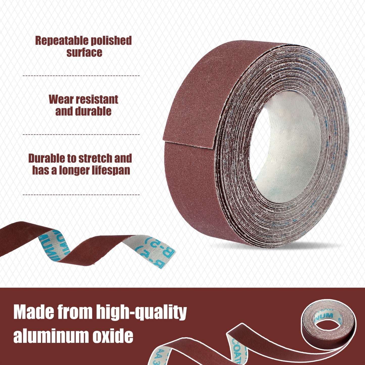 OKYMOTOR Emery Cloth Roll 20ft Aluminum Oxide Abrasive Sandpaper Roll Assortment Kit Reusable Woodworking Boxed Abrasive Paper Metal Wood Polishing Sanding Paper 80/150/240/320/400/600 Grit