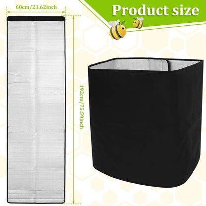 Winter Bee Hive Wrap 600D Oxford Beehive Wrap Adjustable Bee Hive Insulation Wrap Waterproof Beehive Winter Cover Windproof Bee Cozy Hive Wrap for Most Bee Hive