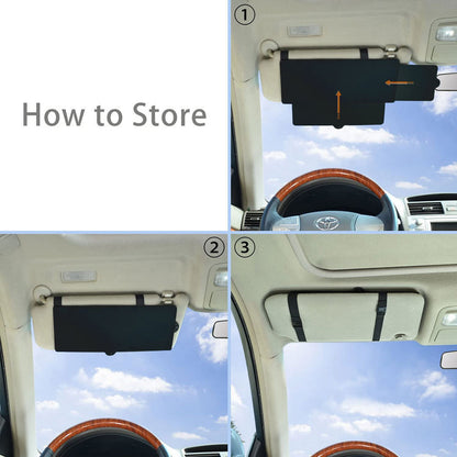 Tcwhniev NEW Car Sun Visor Extension Sunshade Extender Board Shield Blocker Front Side Window Shade Anti Ultraviolet Glare