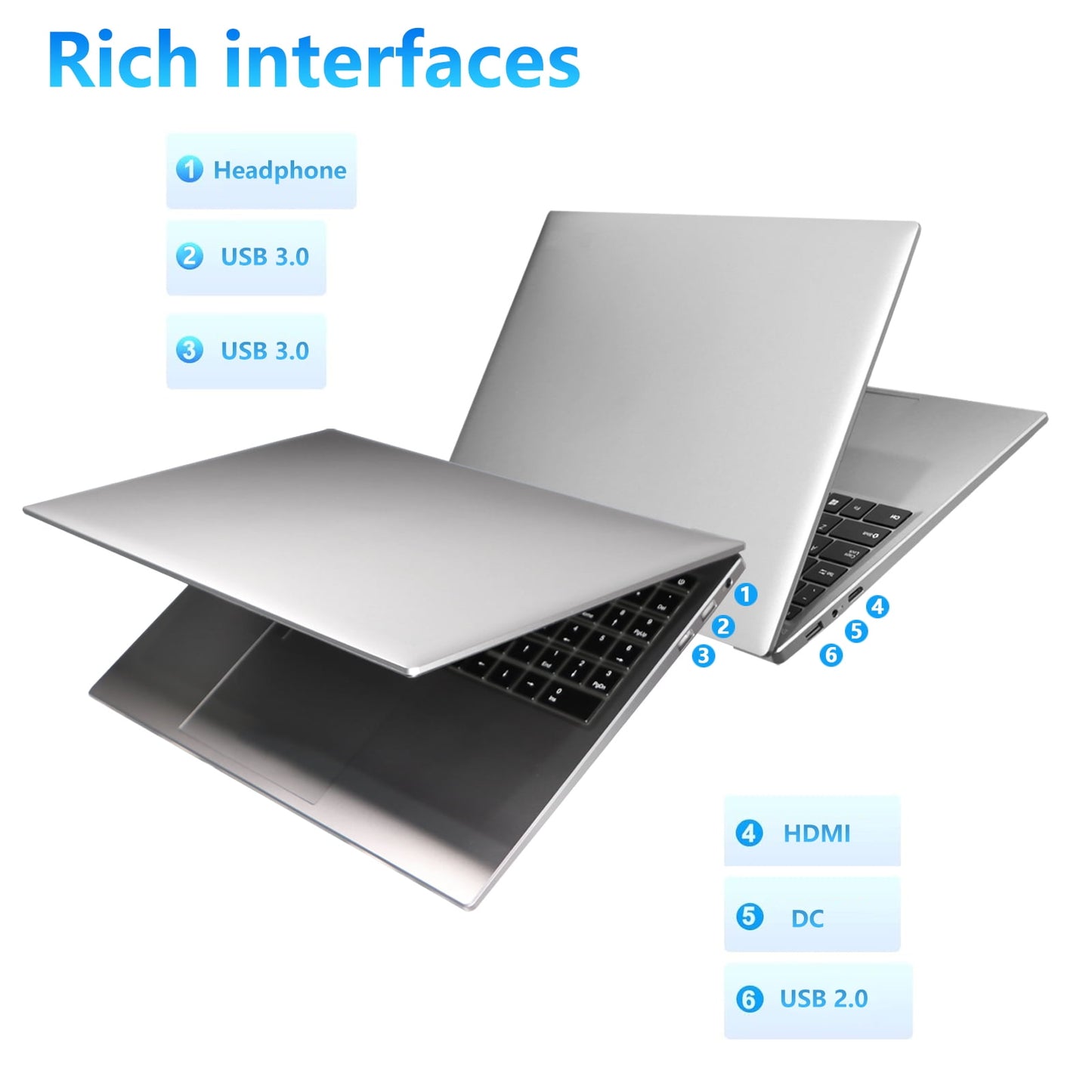 KUU Laptop 15.6in FHD 16GB DDR4 1TB SSD Intel Alder Lake N95 up to 3.4GHz with Windows 11 Pro,Backlit Keyboard