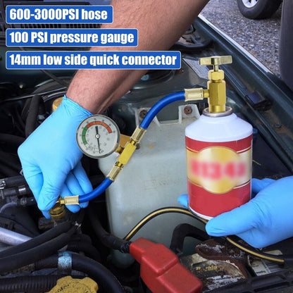 verlacod Refrigerant Charge Hose Professional R134a Self-Sealing Recharge Hose with Gauge and 1/2 Acme Threads Stable Air Conditioner Recharging Hose