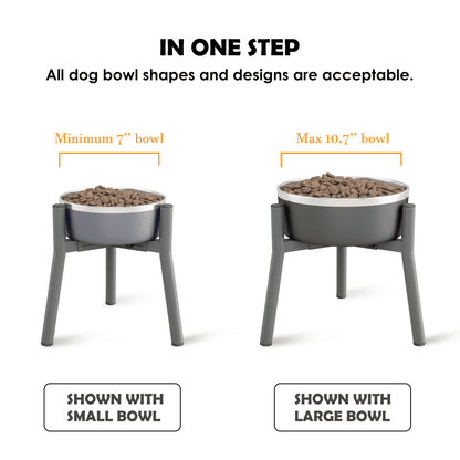 SHAINFUN Elevated Dog Bowls, 11in Tall Raised Dog Bowl Stand, Metal Adjustable Width Tall Elevated Dog Bowls for 7-10.6" Bowls, for Large Dogs (Bowl Not Included)