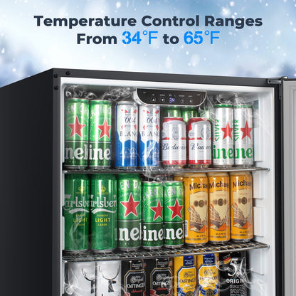 COTLIN 24" 5.4 Cu.Ft. Built-in Stainless Steel Beverage Fridge HX-160BR