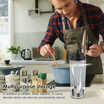 Versatile Straw Organizer Container Convenient Straw Dispenser Straw Holder with Lid for Party Plastic Straw Organizer Container for Bar