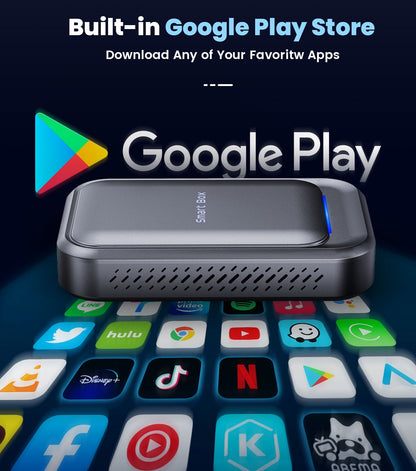 TIMEKNOW Wireless CarPlay Adapter, Android Auto Adapter for Car with Google Play/Netflix/YouTube/Google Map, Grey