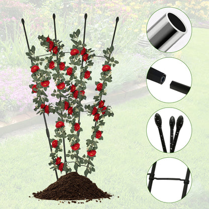 Wekvgz Plant Trellis 47.24inch Rustproof Metal Climbing Support Frame for Vines, Flowers, and Vegetables