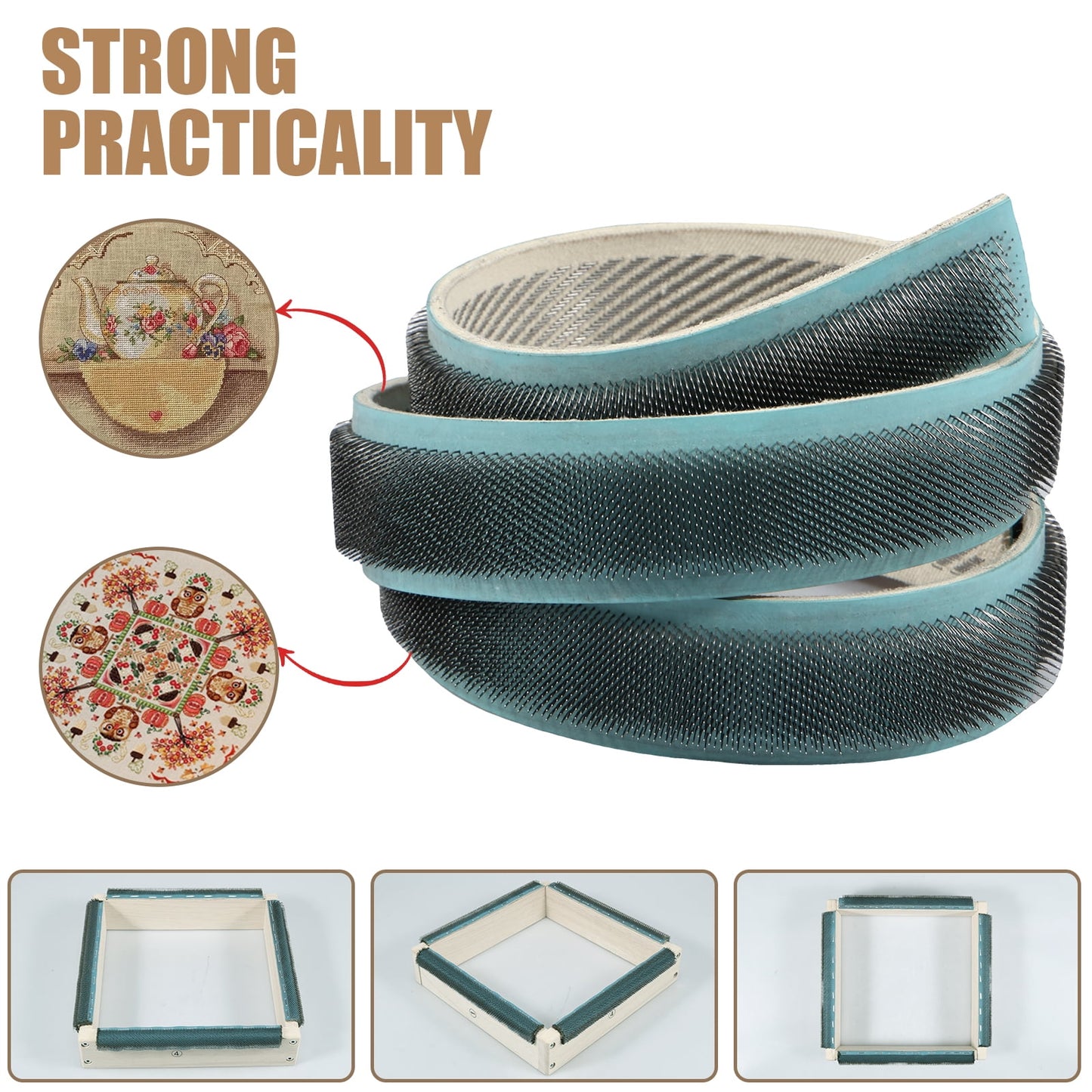 Austok Sturdy Gripper Strip Versatile Gripper Strip Solid Hooking Gripper Strip Rug Hooking Gripper Strip for Tufting Frame